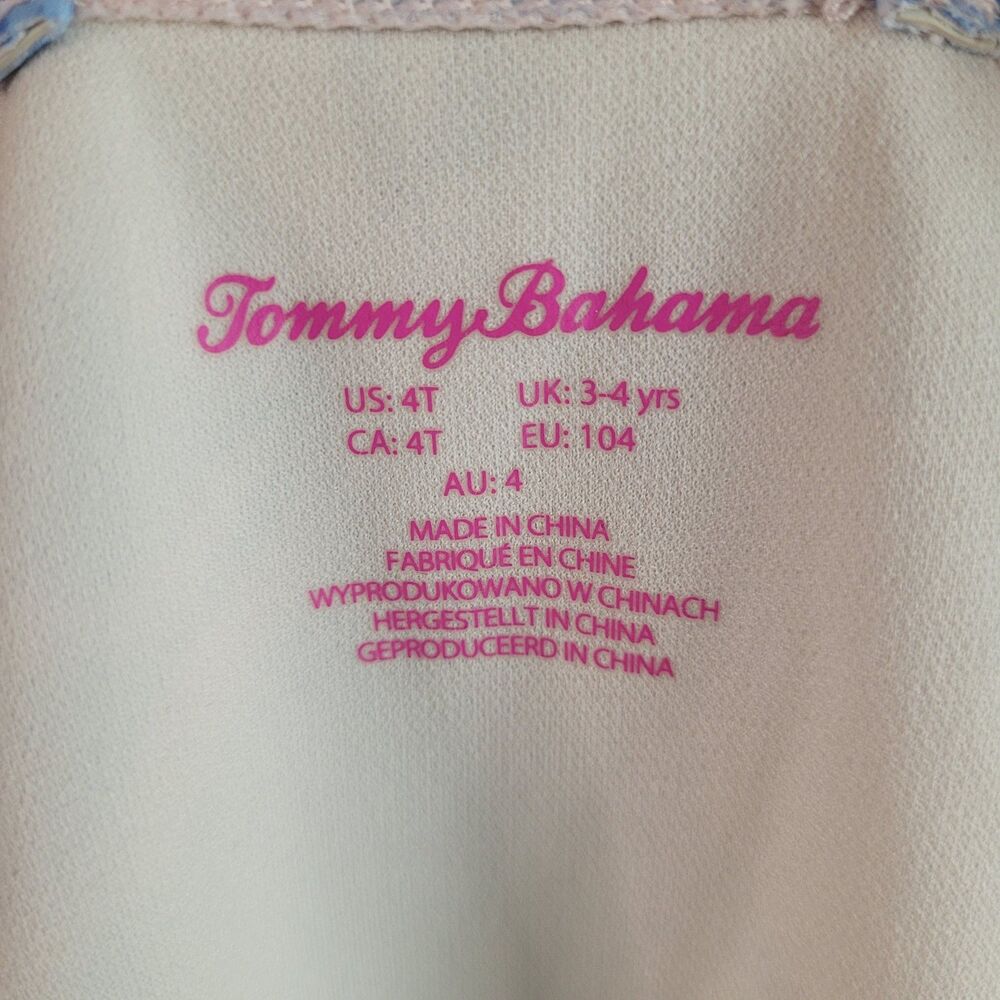 Tommy Bahama Swimsuit One Piece Girls Size 4T Pink Blue Ruffles Bathing Suit - Picture 6 of 16
